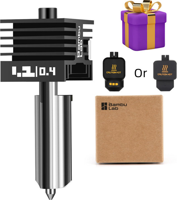 Bambu Lab Edelstahl-Hotend-Düse aus gehärtetem Stahl für 3D-Drucker in Silber, Durchmesser 0,2 mm, 0,4 mm, 0,6 mm oder 0,8 mm - Bild 1