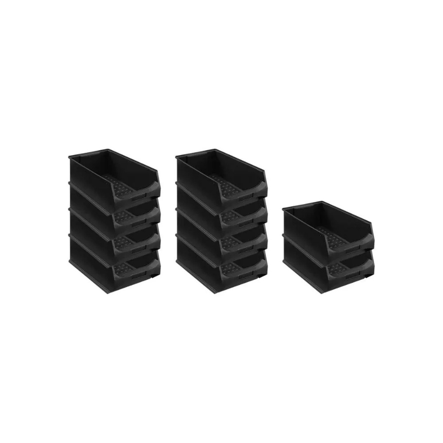 PROREGAL ESD Sichtlagerbehälter SparSet 10x Leitfähige Sichtlagerboxen Schwarz H x B x T: 20 x 30 x 50 cm, 21,8 Liter - Bild 2