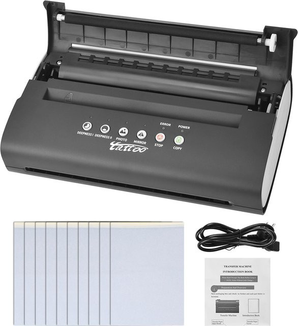 Aimo Tattoo Transfer Schablone Maschine Thermo Drucker für Zeichnungen und Kopien in Schwarz - Bild 1