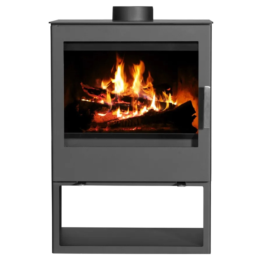 Victoria Kaminofen Modena Schwarz mit 8,6kW, B/T/H: 100 x 56,3 x 85,9 cm - Bild 2