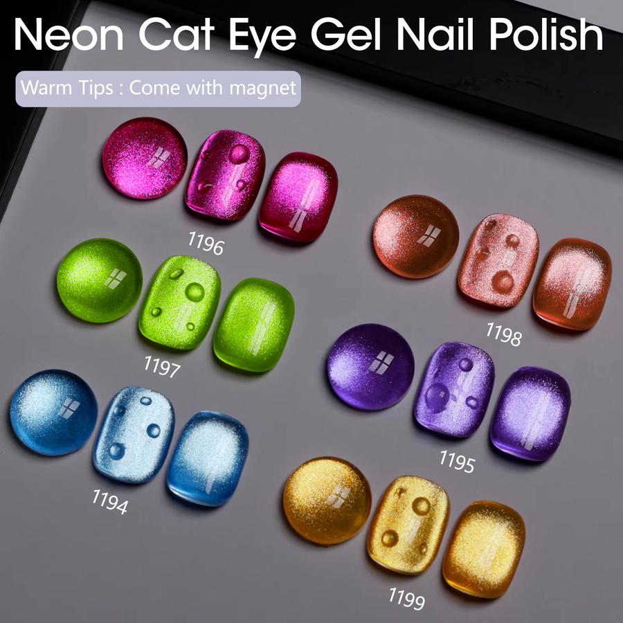GELLEN Fruit Collection Cat Eye Gel Nagellack-Set, 6-teilig, schimmernd - Bild 2