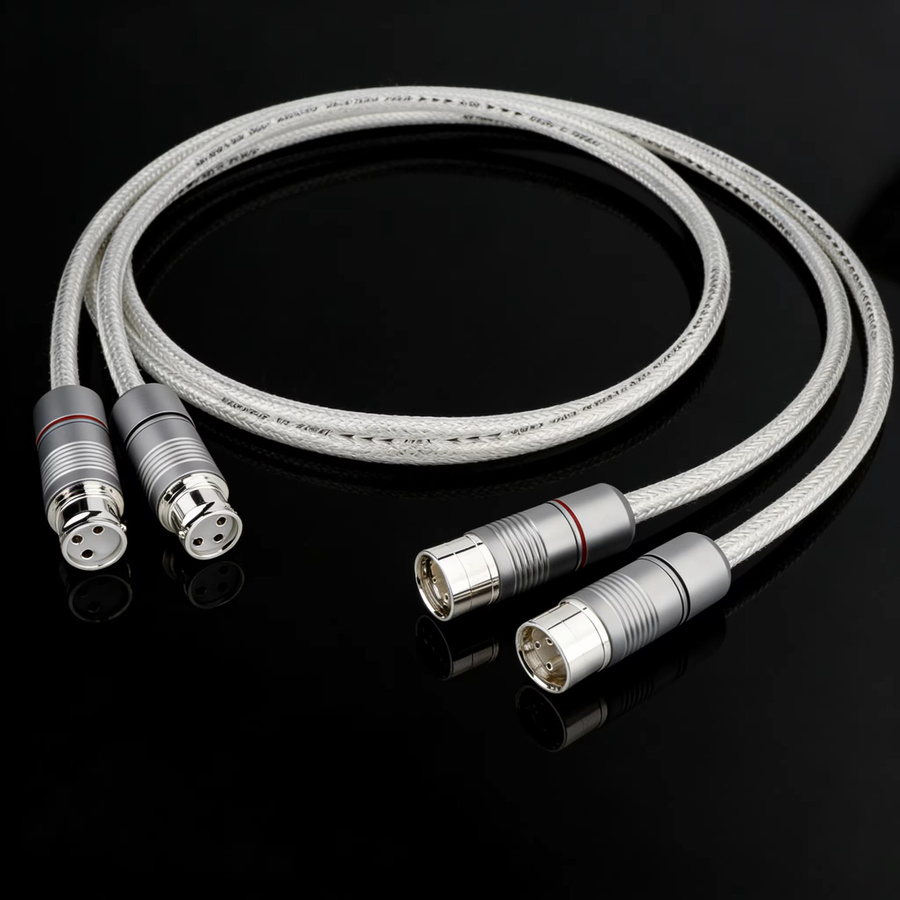 Preffair XLR-Balanced-Kabel aus reinem Sterlingsilber in Silber, Buchse auf Stecker, Audio-Verbindungskabel mit massivem PSS-Kern für Mikrofonverstärker - Bild 3