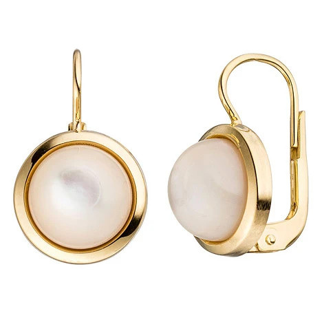 Colfem Ohrringe, 333 Gelbgold, Perle, Unisex - Bild 1