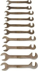 KS Tools BRONZEplus Blech-Doppel-Maulschlüssel-Satz aus Aluminium-Bronze, 10-teilig, braun - Bild 1