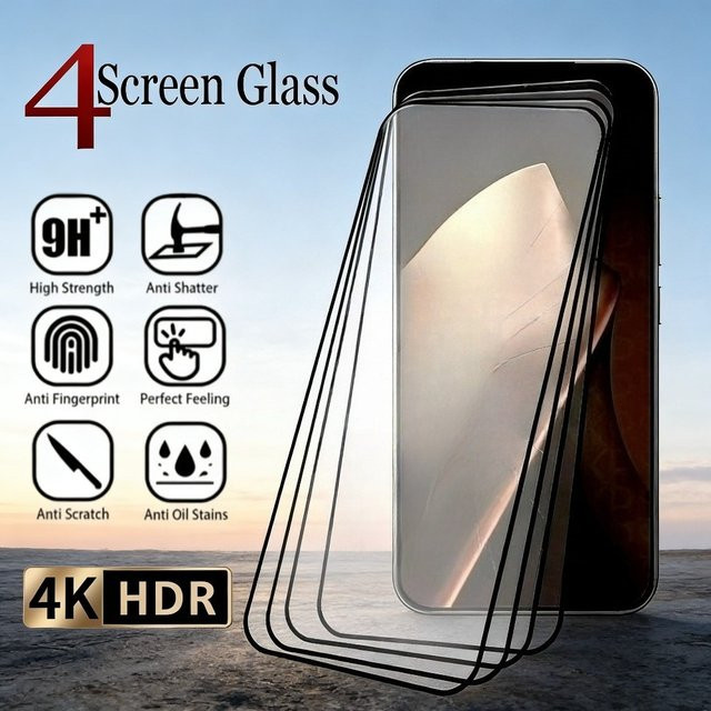 4er-Pack Displayschutzfolie aus gehärtetem Glas für Xiaomi 15T 14T 13T 12T 11T Pro und weitere Modelle, transparent - Bild 1