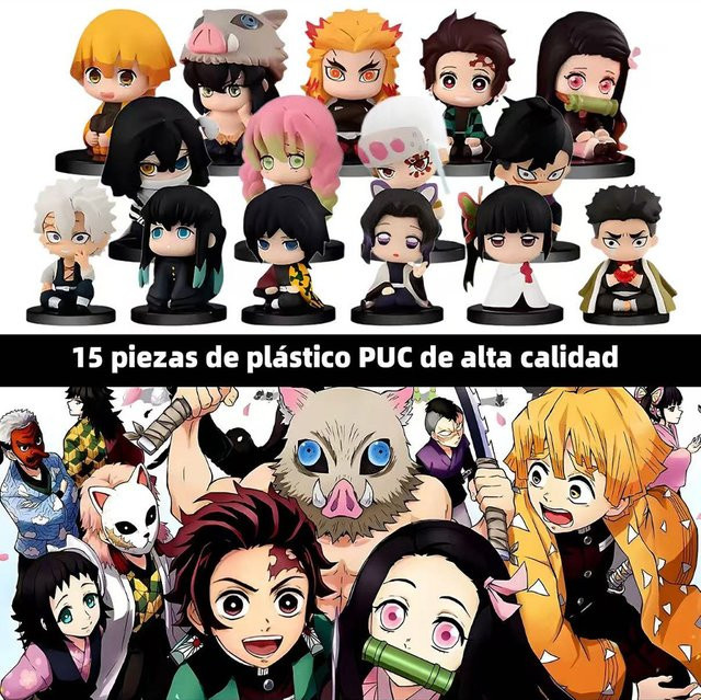 Bandai Demon Slayer Anime Q-Version Geisterpuppen, Actionfiguren, 15-teiliges Set - Bild 1