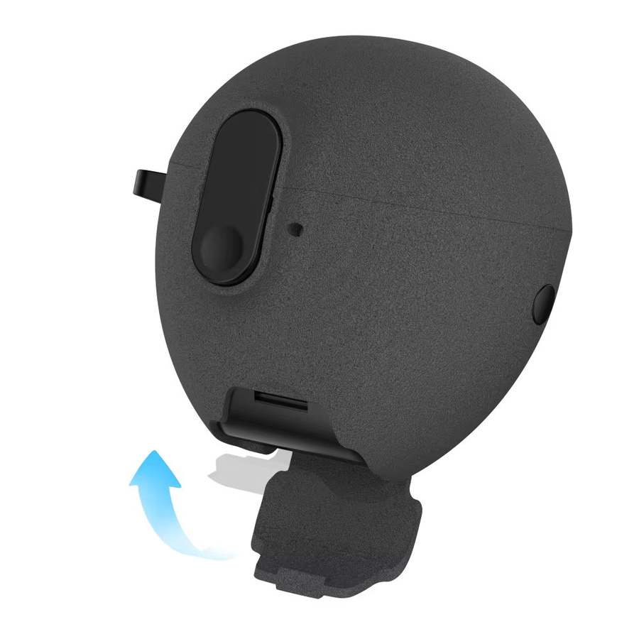 Schutzhülle für Huawei FreeBuds 7i mit Telefonständer und Magnetverschluss, Stoßfeste TPU Hülle mit Haken, Schwarz - Bild 2