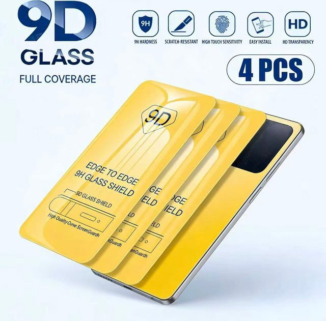4er Pack 9D HD Klarglasfolie als Displayschutz für Samsung Galaxy A56 A57 A17 A16 A15 A36 A26 A35 A34 A33 A55 A54 A53 S24FE A07 A06 A05 in Transparent - Bild 1