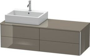 Duravit Waschtischunterschrank XSquare in Grau Hochglanz, B/T/H: 140 x 40 x 40 cm - Bild 1
