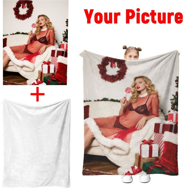 SRH Flanelldecke mit Weihnachtsmotiv aus 100 % Polyester, Mehrfarbig - Bild 1