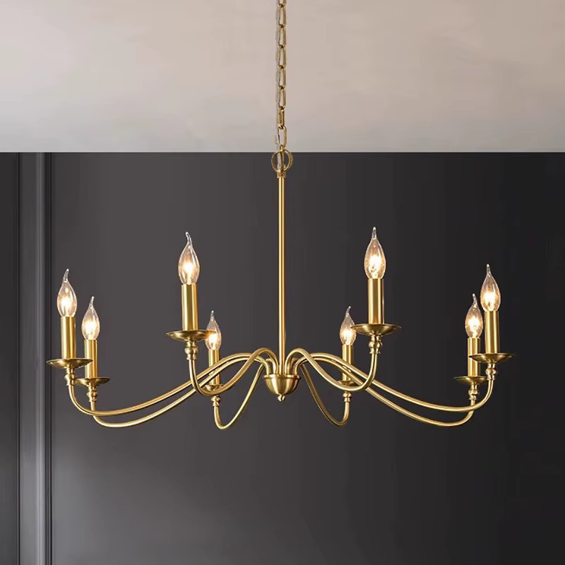 Vikotou Industrielle Pendelleuchte in Gold/Messing, verstellbare Hängelampe mit E14 Fassung für Esszimmer, Küche, Flur oder Schlafzimmer - Bild 2