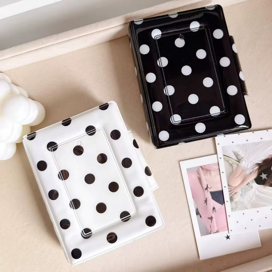 Kawaii Polka Dot Fotobuch mit 40 Fächern für 3 Inch Photocards, Sammelalbum für Photocard Binder in Schwarz, Weiß und Multicolour - Bild 2