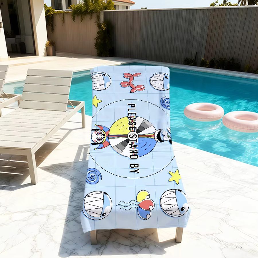 Strandtuch mit lustigem Cartoon-Zirkus-Motiv von D-DigitalsS in Multicolor - Bild 2