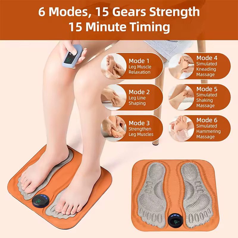 WEILIXUN Fuß- und Beinmassagegerät, Unisex, orange, grau - Bild 2
