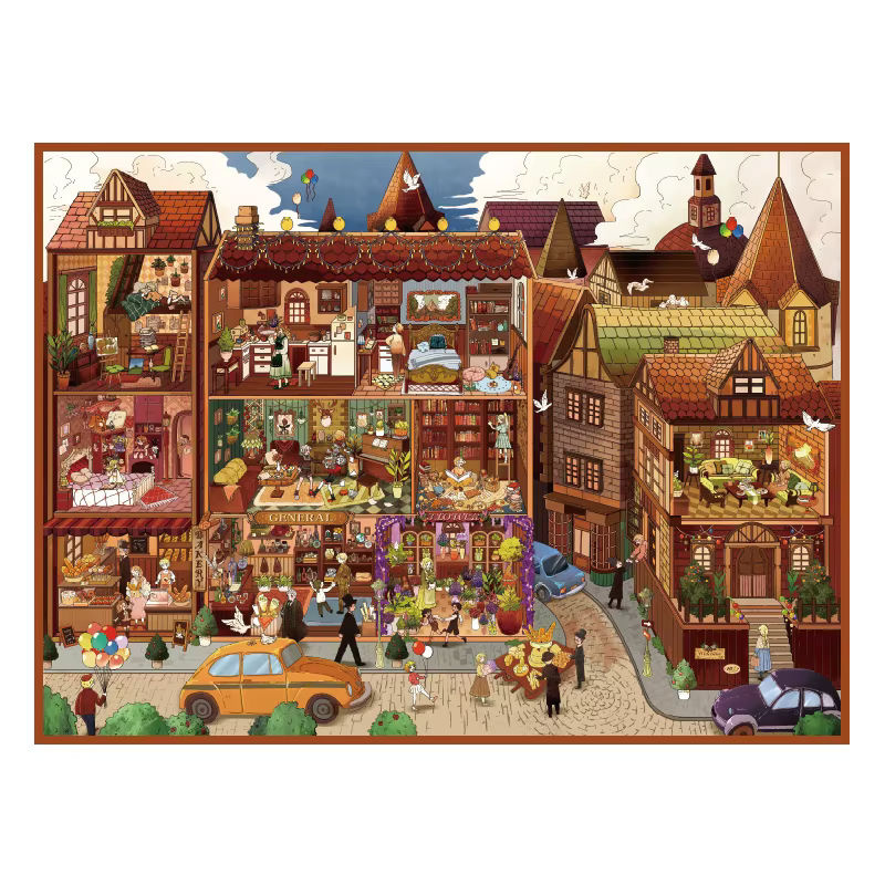 JIANQI Kawaii Britische Stadt 3D-Straßenansicht Landschaftsaufkleber DIY Taschenkabinen-Szene in Multicolor - Bild 7