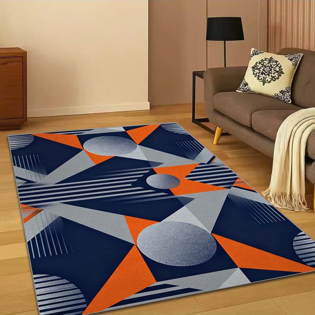 VIKAMA Moderner Geometrischer Teppich in Multicolour, Rutschfest für Wohnzimmer und Schlafzimmer - Bild 1