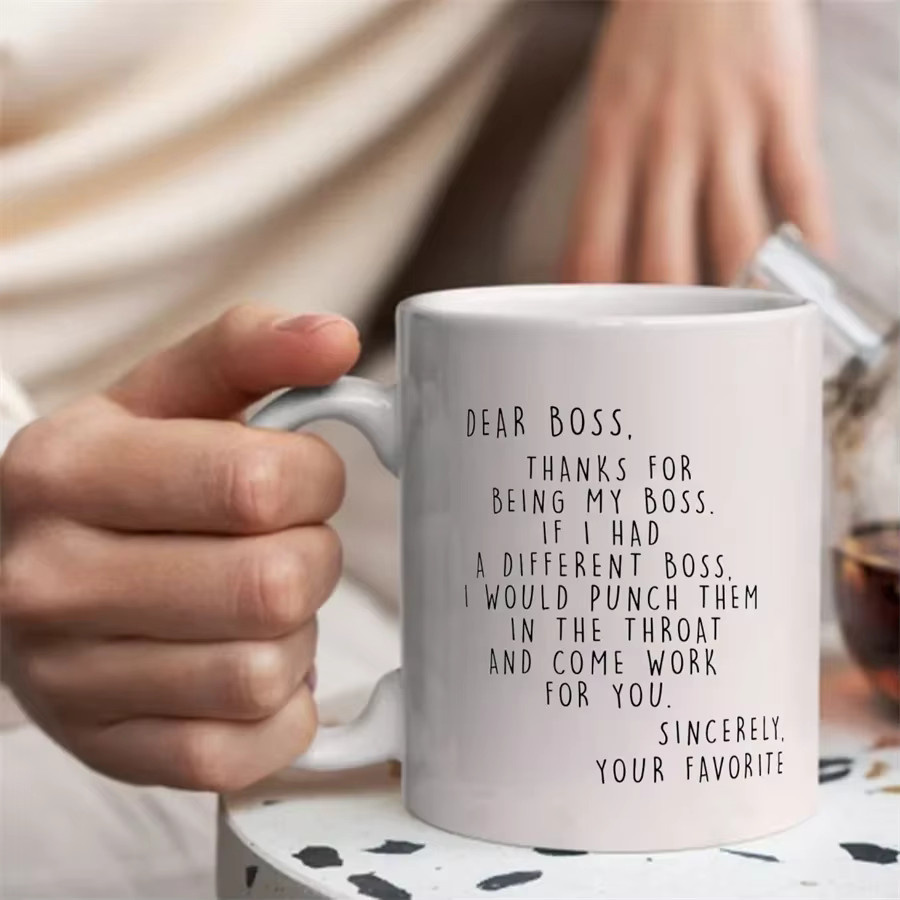XiJing Worlds Best Boss Keramiktasse für Erwachsene, Weiß, 325 ml - Bild 3