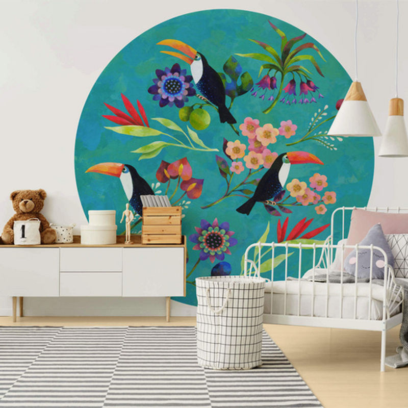 K&L Wall Art Vliestapete Blanz Boho Tukane Vögel, mehrfarbig, matt, B: 284 cm, H: 284 cm - Bild 2