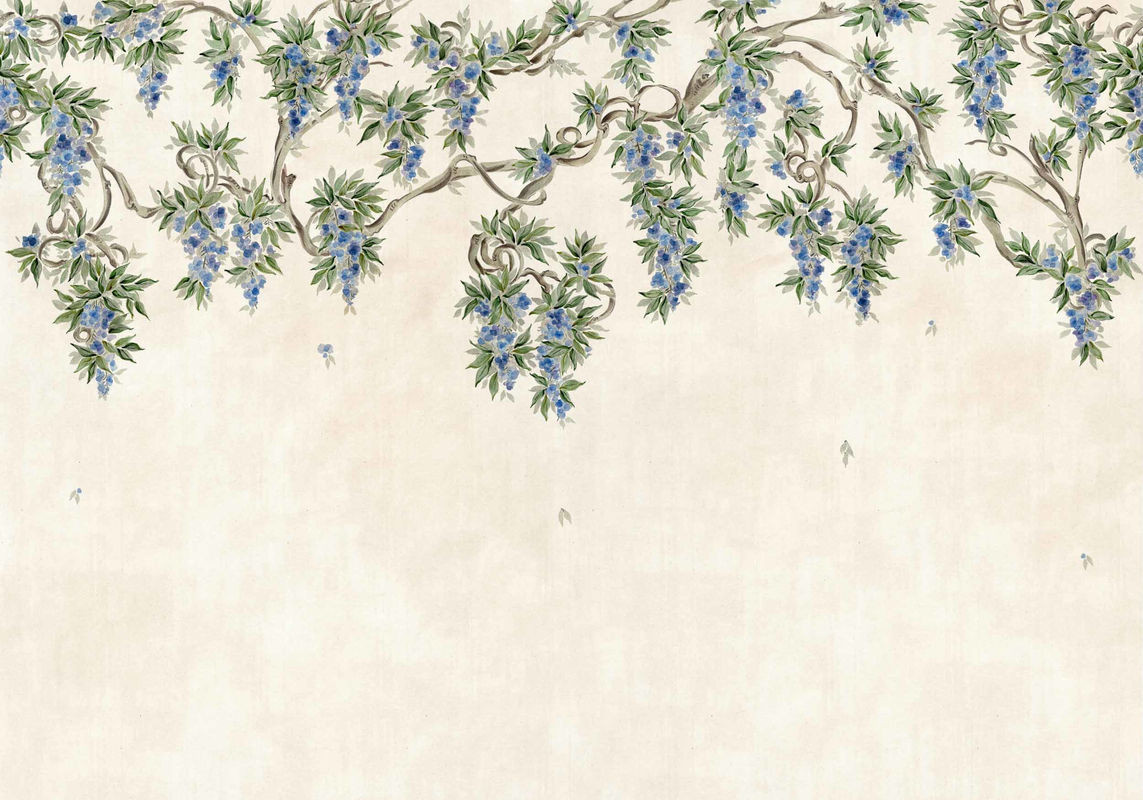 Coordonné Wandbild Abril Ultramar mit floralem Blumenmuster in Blau und Mehrfarbig - Bild 1