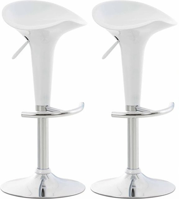 DELUKE 2er Set Barhocker CEKOT in Weiß, höhenverstellbare Barstühle mit 360 Grad Drehsitz im Retro-Look, B/T/H: 37 x 37 x 87 cm - Bild 1