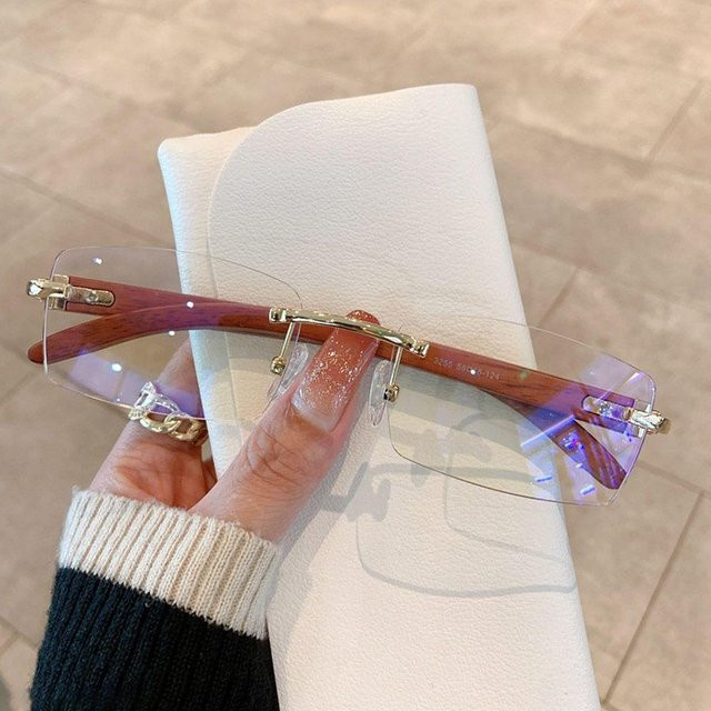 Yiran bag Sonnenbrille, rechteckig, randlos, Gold-Transparent, Unisex - Bild 1