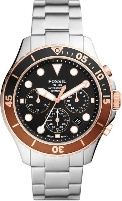 Fossil Armbanduhr Quarz, Edelstahl, Schwarz, Herren - Bild 1