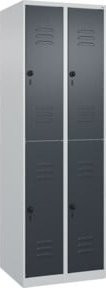 C+P Doppelstock-Spind Classic PLUS mit 2 Abteilen, Stahl, Grau/Anthrazit, H x B x T: 185 x 60 x 50 cm - Bild 1
