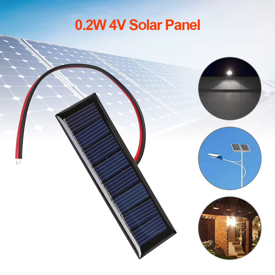 ALLOYSEED Mini Solarpanel 4V 0,2W mit 8 Zellen aus Epoxy für Outdoor-Solarprojekte, Maße: 7,62 x 2,54 cm - Bild 3