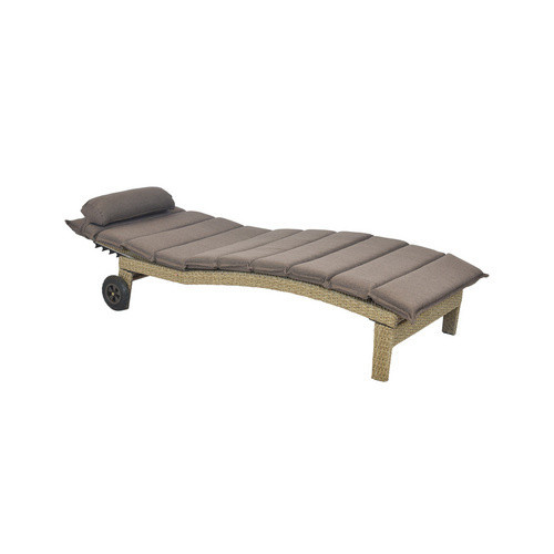 Merxx Gartenliege Andalusia aus Aluminium mit Kunststoffgeflecht und wetterfester Auflage in Natur-Grau und Braun - Bild 2