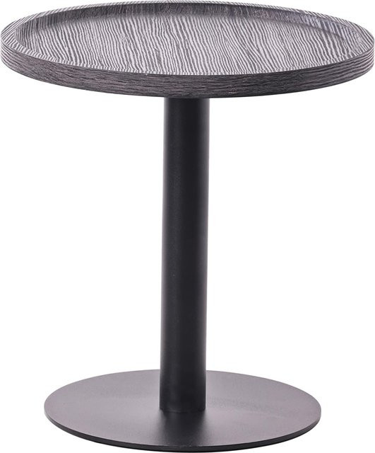 CLP Beistelltisch Aspen Couchtisch mit runder Holzplatte und matt-schwarzem Metallgestell - Bild 1