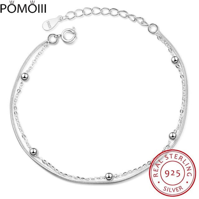 Armband 925 Silber, doppellagig, verstellbar, Damen - Bild 1