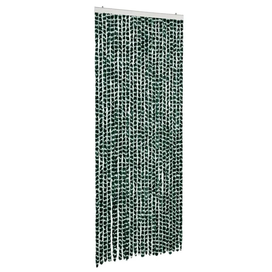 vidaXL Fliegenvorhang aus Chenille in Grün und Weiß, B/H: 100 x 230 cm, thermoisolierend und schalldämmend - Bild 2