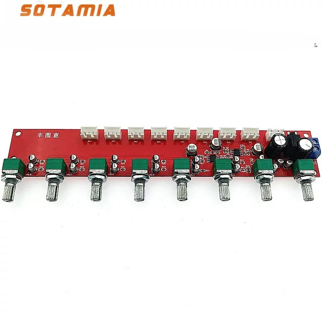 SOTAMIA 8-Wege NE5532 Audio-Mischpult DIY Heimkino-Musikverstärker Vorverstärker in Rot - Bild 1