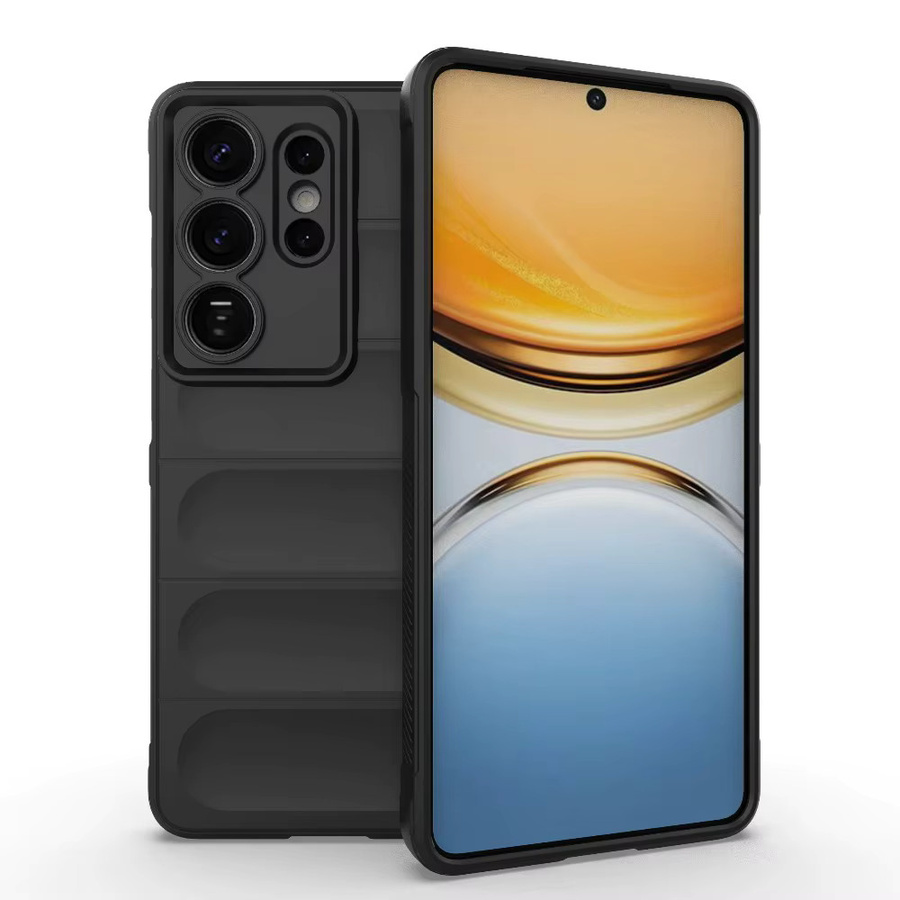 Stoßfeste Silikonhülle mit Wellen-Design für Samsung Galaxy S26 Edge Ultra, S25, S24, S23, S22 FE Plus in Schwarz - Bild 2