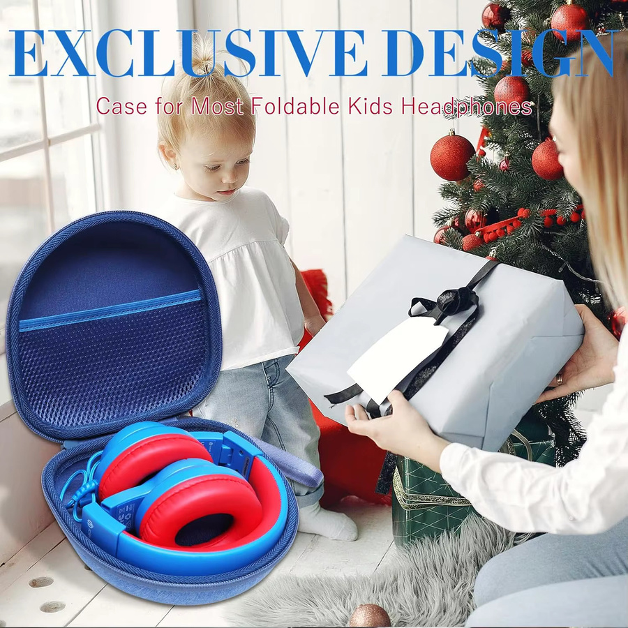 Faltbare Kopfhörertasche in Blau für Over-Ear-Headsets wie Beats, JBL, JLab, TOZO, BERIBES und Picun KVIDIO (nur Box) - Bild 4