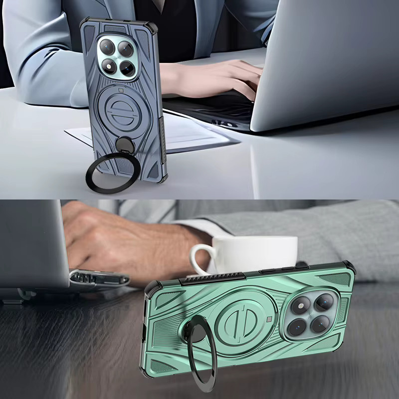 Heavy Armor Magnetring stoßfeste Hülle für XIAOMI POCO M8 Pro mit drehbarer Halterung in Blau - Bild 4
