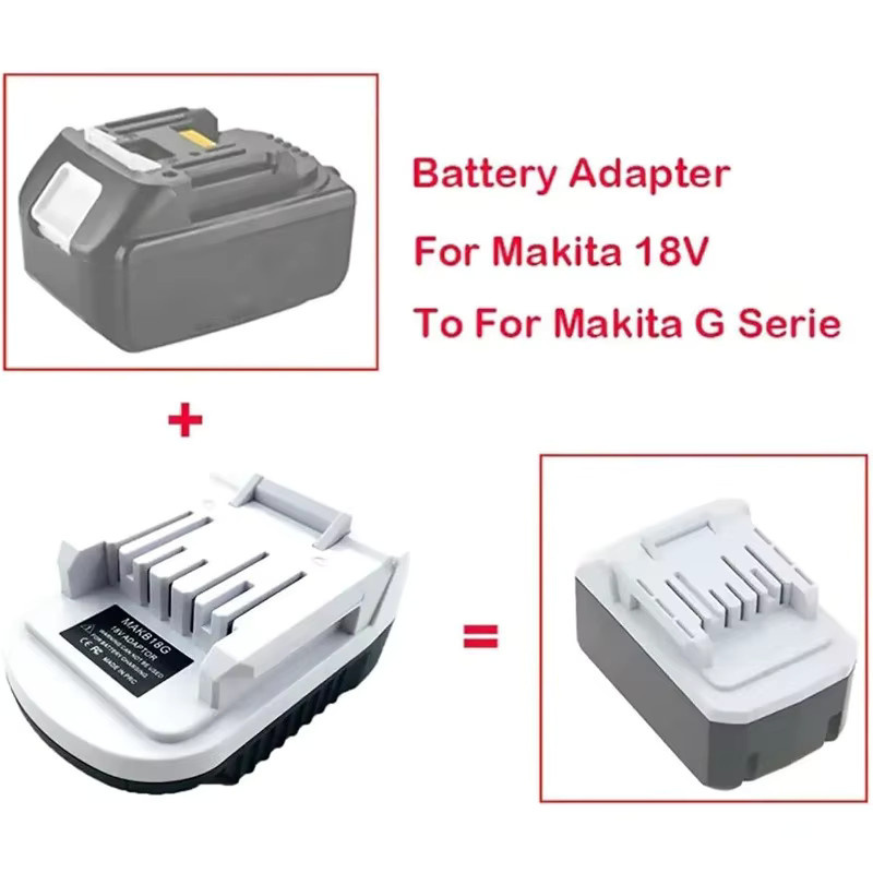 Makita Batterieadapter-Konverter für den Batteriewechsel der G-Serie, kompatibel mit Makita 18V Li-Ionen-Akkus wie BL1811G und BL1813G, Schwarz - Bild 2