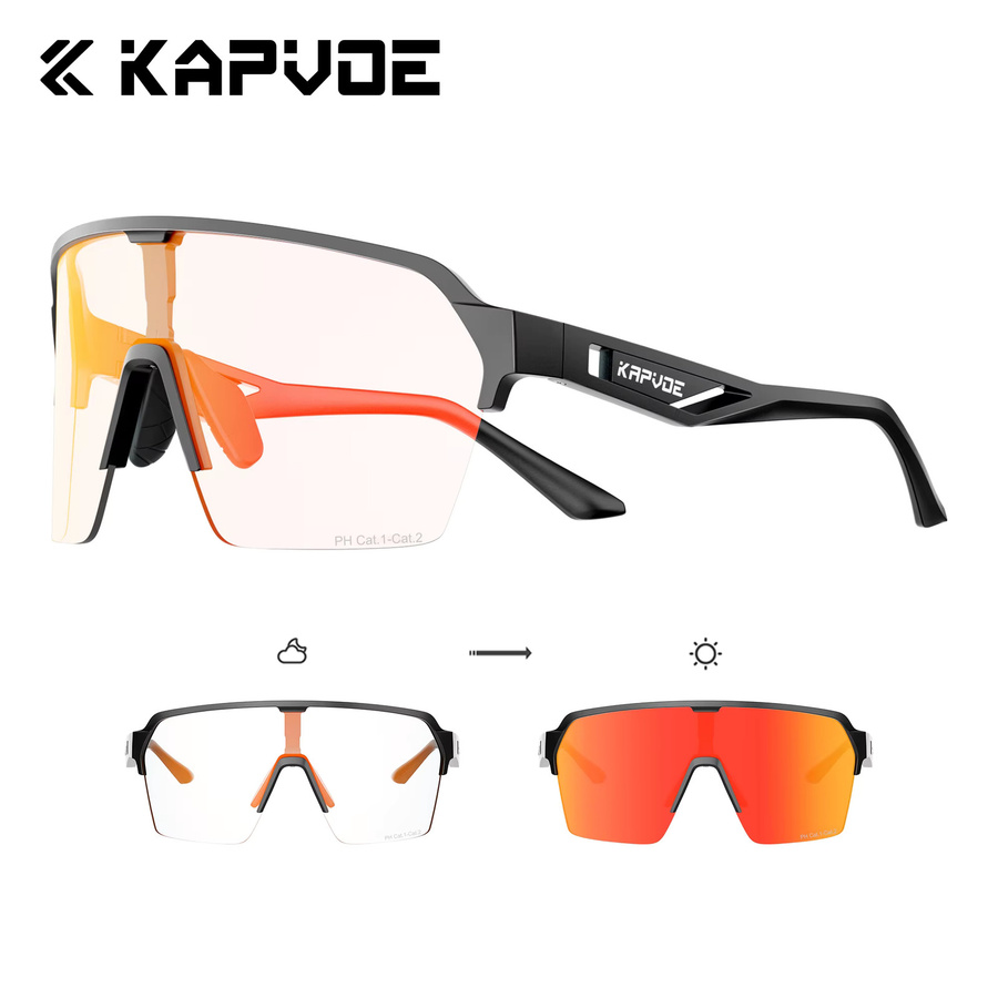 Kapvoe Sonnenbrille Photochrome, Sportsonnenbrille, Unisex, Vollrand - Bild 3