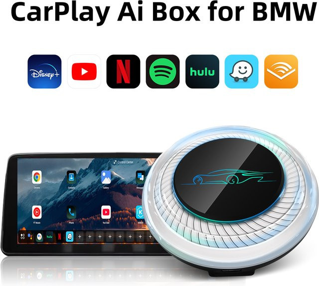 EzoneTronics Wireless AI Box für BMW und andere Fahrzeuge mit Android 13, CarPlay, 8 GB RAM, 128 GB Speicher, Dual WiFi, 4G SIM und HDMI-Ausgang - Bild 1