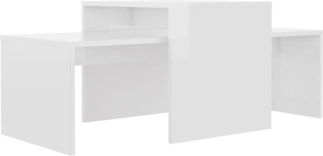 vidaXL Couchtisch-Set in Weiß Hochglanz aus Holzwerkstoff B/T/H: 100 x 48 x 40 cm - Bild 1