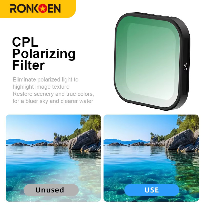 Ronkoen CPL ND8 ND16 ND32 Objektivfilter-Set in Schwarz für Insta360 Ace Pro 2 und Insta360 Ace Pro mit Aluminiumlegierungsrahmen - Bild 4