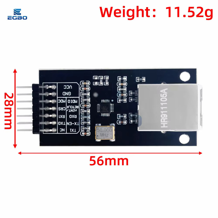 EGBO Smart Electronics Ethernet-Transceiver LAN8720-Modul mit RMII-Schnittstelle für Arduino DIY in Schwarz - Bild 2