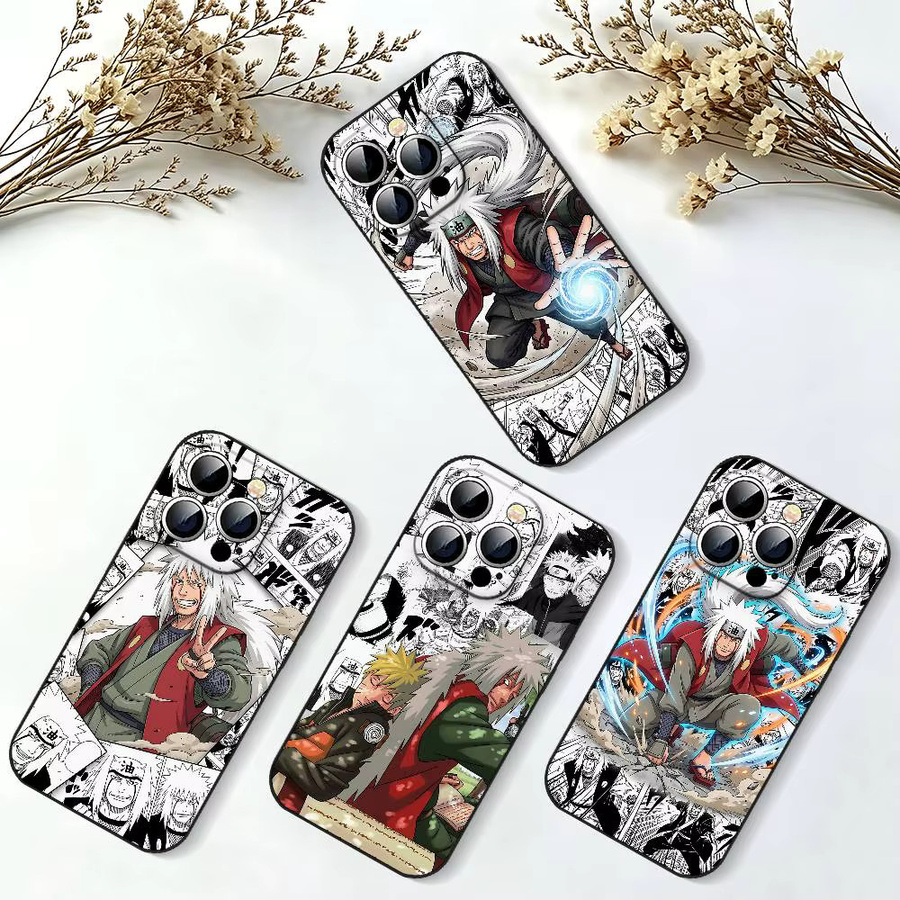Stoßfeste Handyhülle Naruto Jiraiya in Schwarz für Apple iPhone 11 bis iPhone 17 Modelle - Bild 2