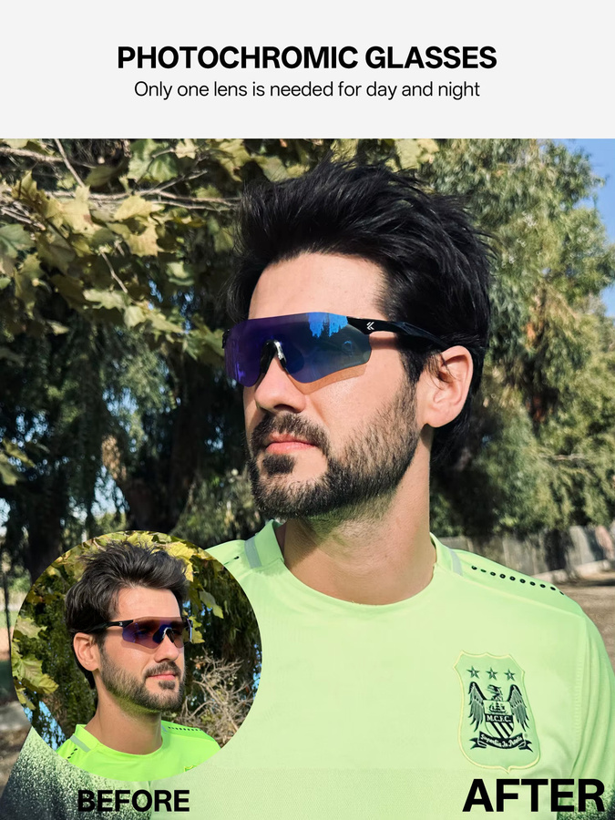 Kapvoe Sportsonnenbrille, photochrom, Unisex - Bild 3