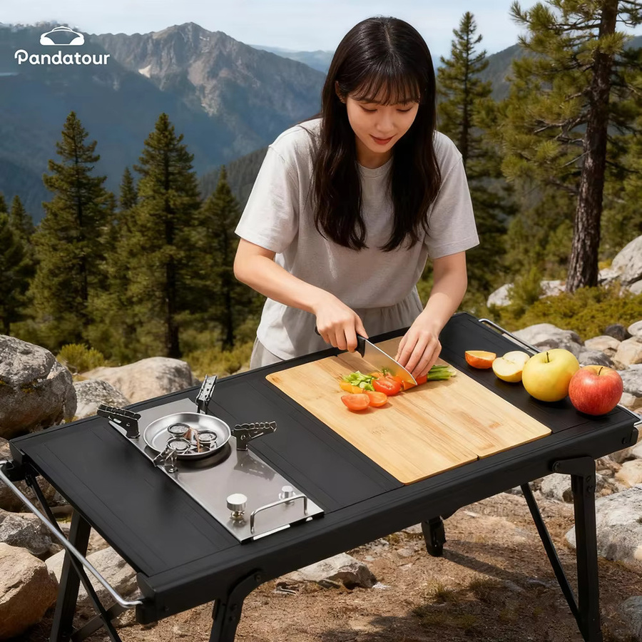 Pandatour Camping IGT 0.5UNT Tisch-Gasherd aus Edelstahl in Silber, winddicht, zusammenklappbar, 6500 W Hochleistungsherd mit verstellbarem Brennerkocher - Bild 3