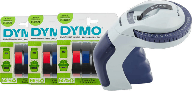 DYMO Omega Prägegerät mit 3 zusätzlichen Etikettenrollen - Bild 1