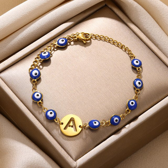 ETCAVCE Armband, Gold, Messing, Damen, Türkisches Böses Auge - Bild 1
