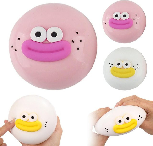 Smushers Gesicht Knetspielzeug, Quetschball, rosa - Bild 1