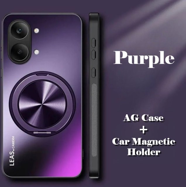 AG Frosted 360 Grad Auto-Magnetische Drehhalterung mit Acryl-Abdeckung für POCO X8 Pro und POCO X8 Pro Max in Schwarz - Bild 1