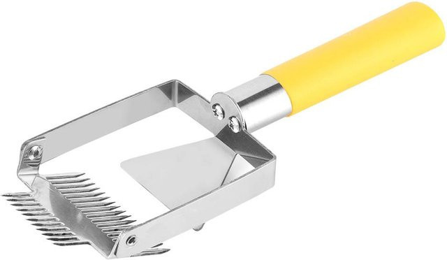 mfySpace Bienenstockmesser und Schaber aus Edelstahl mit Entdeckelungsgabel für die Imkerei in Weiß und Silber - Bild 1